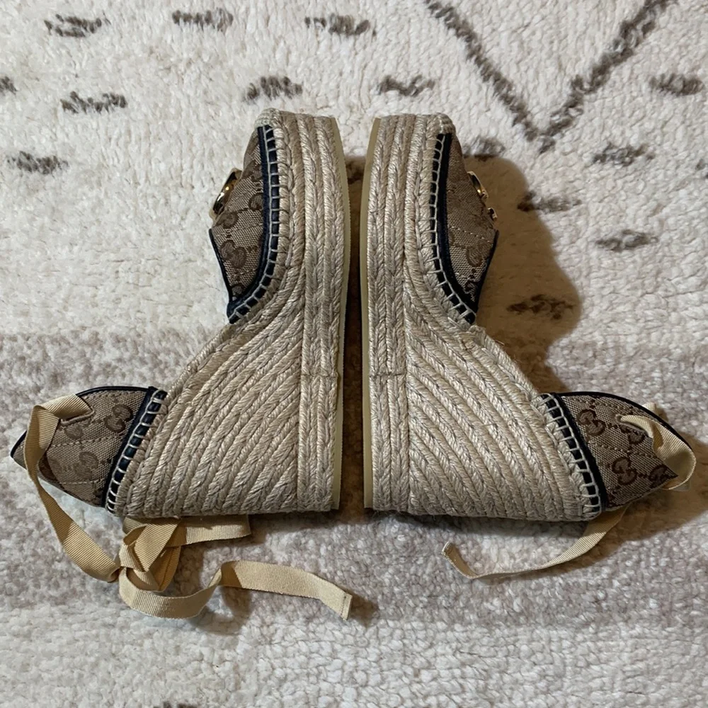 Gucci GG matelassé platform espadrille